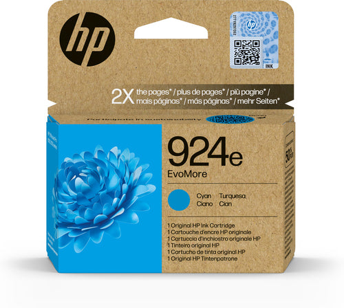 HP 924e EvoMore Cyan Original Ink Cartridge