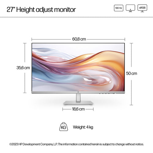 HP Series 5 27 inch FHD Height Adjust Monitor - 527sh