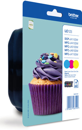 Brother LC-123RBWBP ink cartridge 3 pc(s) Original Cyan, Magenta, Yellow