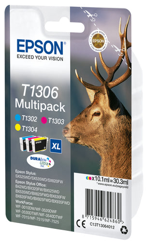 Epson Stag Multipack 3-colours T1306 DURABrite Ultra Ink