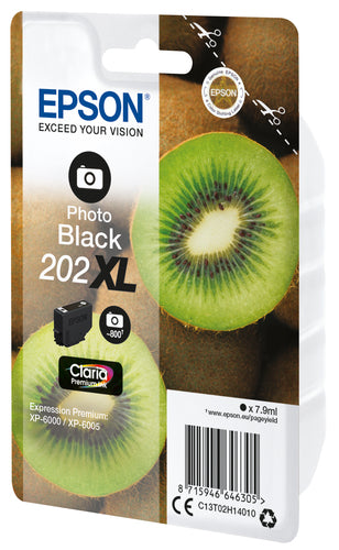 Epson Kiwi Singlepack Photo Black 202XL Claria Premium Ink