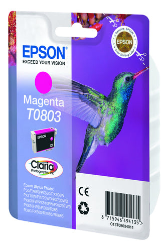 Epson Hummingbird Singlepack Magenta T0803 Claria Photographic Ink