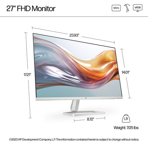 HP Series 5 27 inch FHD White Monitor - 527sw